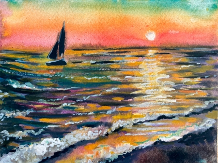 Quiet evening at sea by artist Anastasia Shimanskaya